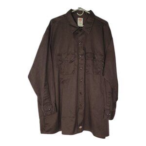 Dickies‎ shirt long sleeve button up work utility men's size 3XL brown uniform